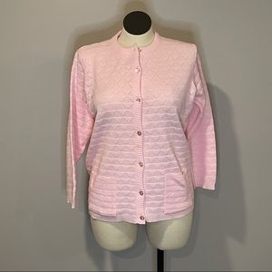 SALE: Vintage 60s Knit Cardigan XL Pink